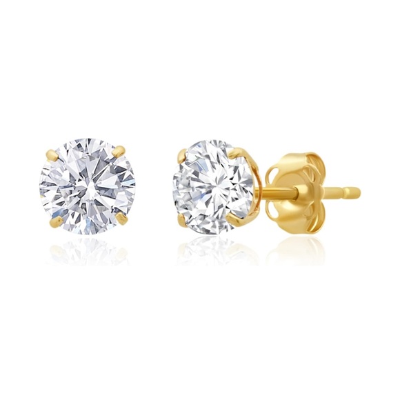 14k Solid Gold 1.5cttw Gemstone Solitaire Earrings - Picture 6 of 14
